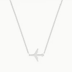 Cadena avion plateado
